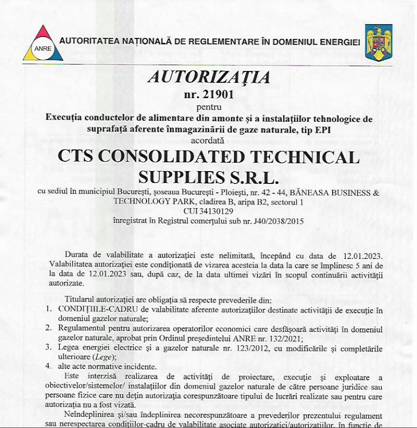 AUTORIZAȚIE NR. 21901